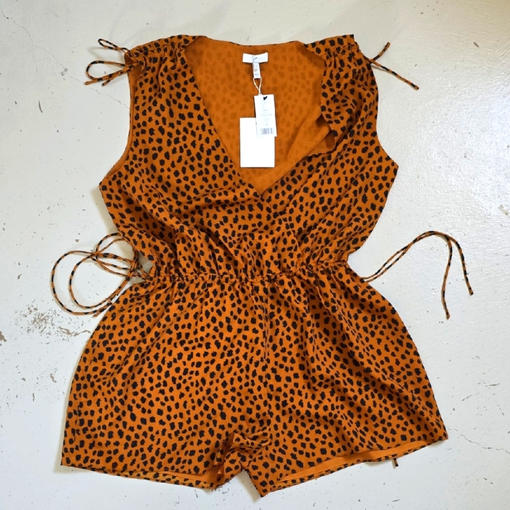 Joie Romper Jumpsuit Women's Size Medium Animal Print